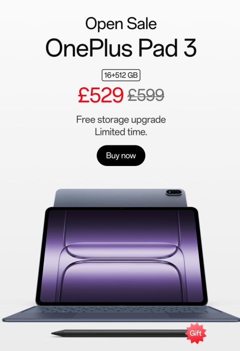 OnePlus Pad 3 now available.